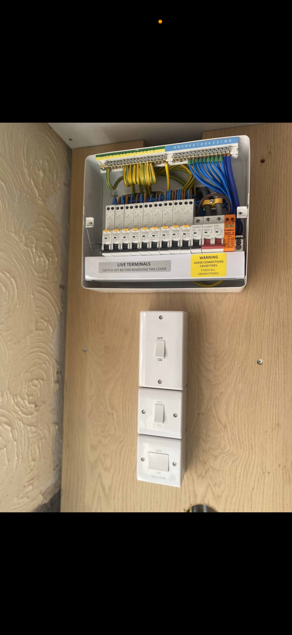 open-consumer-unit-with-stacked-isolation-switches
